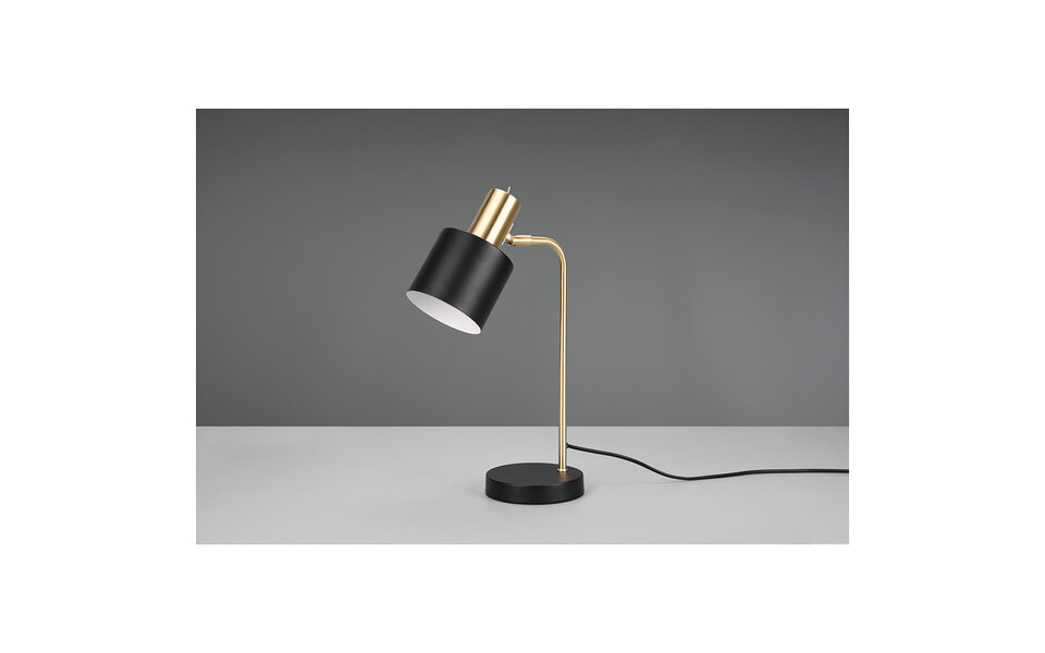 HLW LED LED Table Lamp - Table Lighting - Trion Alimo - E14 Fitting - Round - Matte Black/Gold - Aluminum HLW LED LED Table Lamp - Table Lighting - Trion Alimo - E14 Fitting - Round - Matte Black/Gold - Aluminum