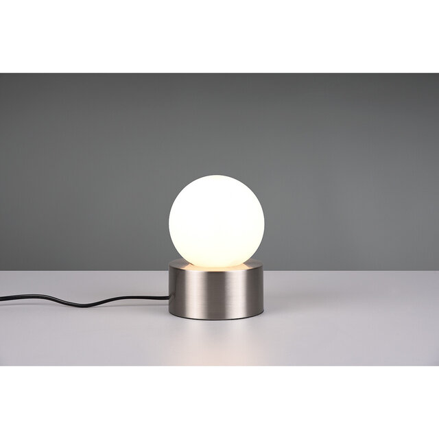 HLW LED LED Table Lamp - Table Lighting - Trion Celda - E14 Fitting - Round - Matte Nickel - Aluminum