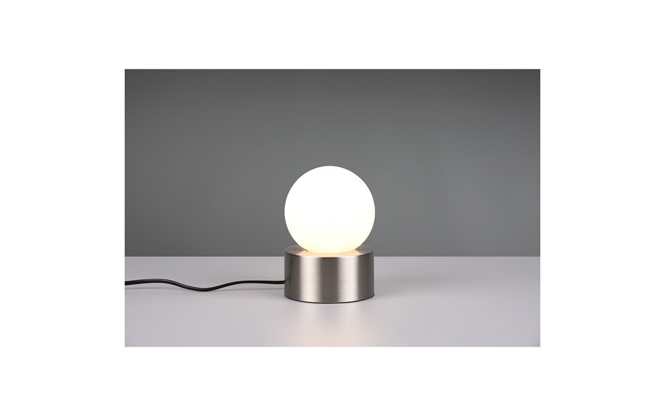 HLW LED LED Table Lamp - Table Lighting - Trion Celda - E14 Fitting - Round - Matte Nickel - Aluminum
