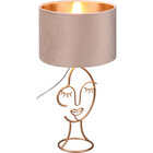 HLW LED LED Table Lamp - Table Lighting - Trion Marco - E27 Fitting - Round - Matte Beige - Aluminum