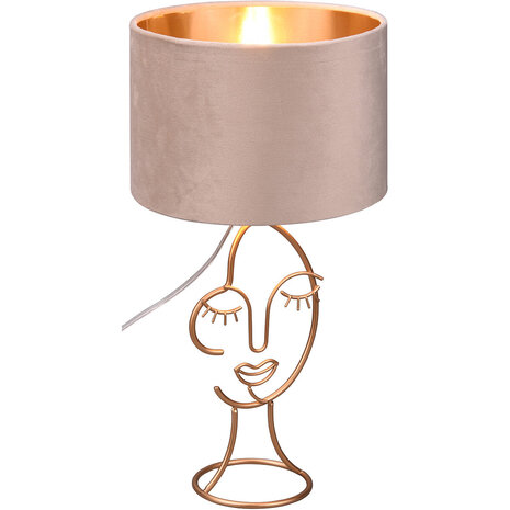 LED Tafellamp Trion Marco - Ronde & Mat Beige LED Tafellamp Trion Marco - Ronde & Mat Beige