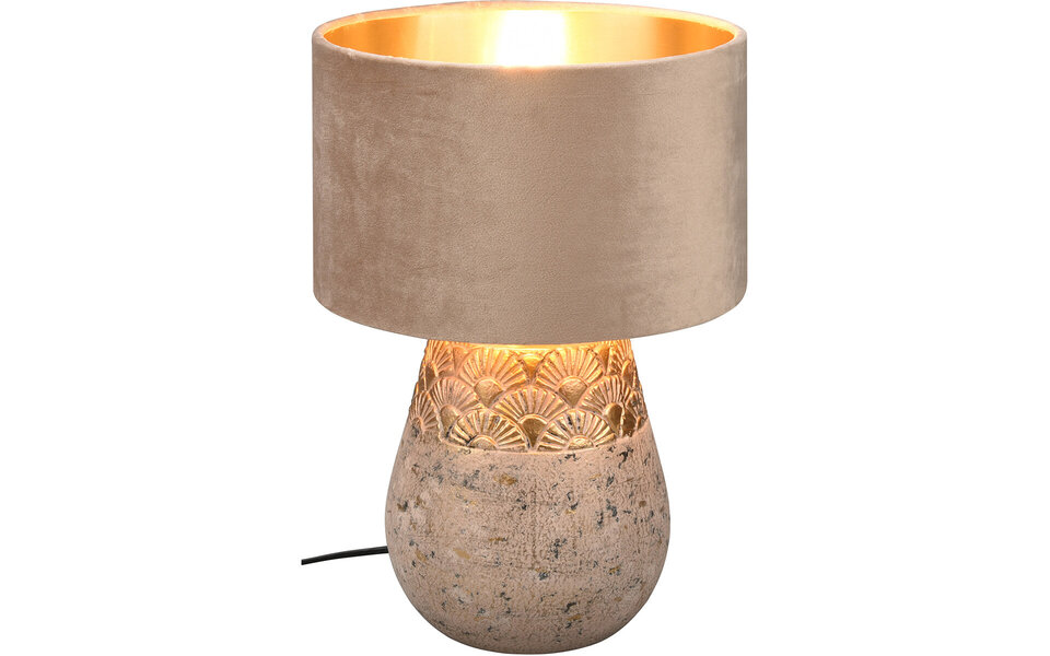 HLW LED LED Tafellamp - Tafelverlichting - Trion Kalan - E27 Fitting - Rond - Mat Grijs - Keramiek