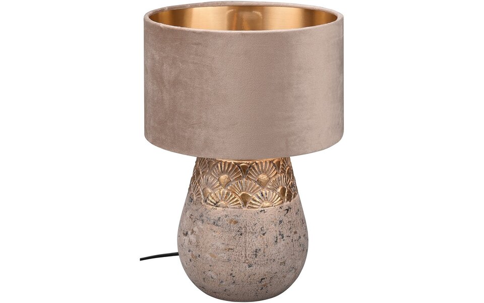 HLW LED LED Tafellamp - Tafelverlichting - Trion Kalan - E27 Fitting - Rond - Mat Grijs - Keramiek