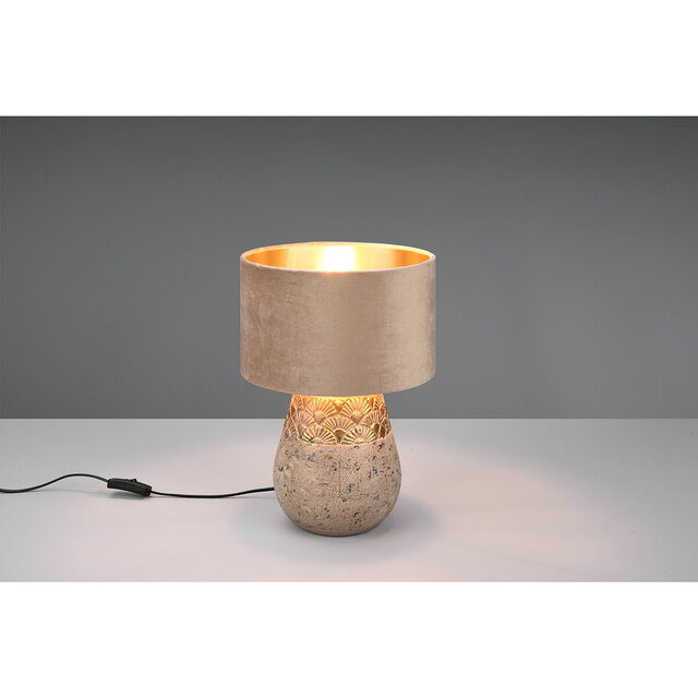 HLW LED LED Table Lamp - Table Lighting - Trion Kalan - E27 Fitting - Round - Matte Gray - Ceramic