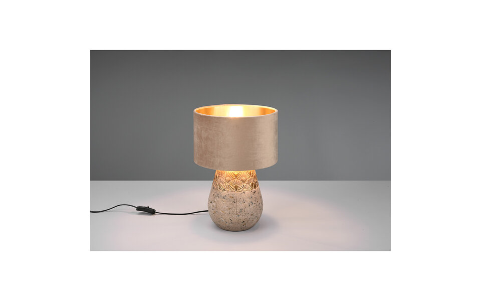HLW LED LED Table Lamp - Table Lighting - Trion Kalan - E27 Fitting - Round - Matte Gray - Ceramic