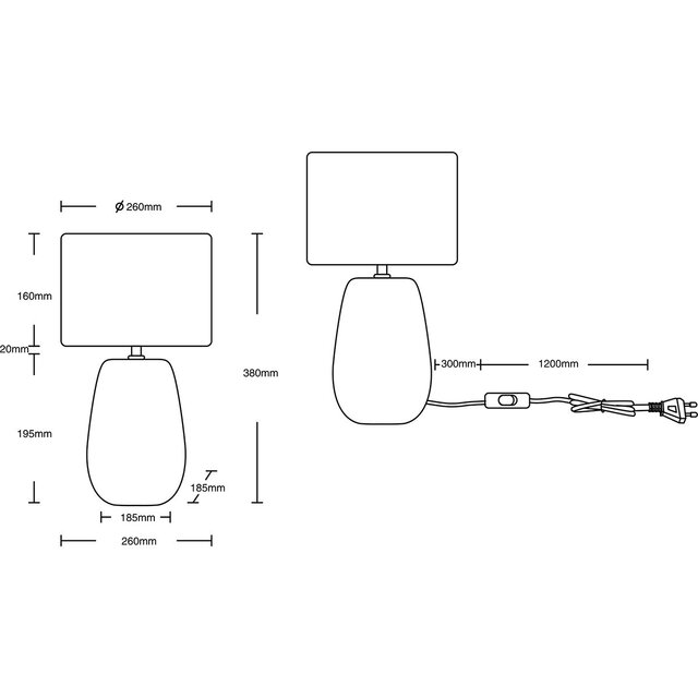 HLW LED LED Tafellamp - Tafelverlichting - Trion Kalan - E27 Fitting - Rond - Mat Grijs - Keramiek