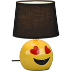HLW LED LED Table Lamp - Table Lighting - Trion Smiley - E14 Fitting - Round - Matte Black - Ceramic