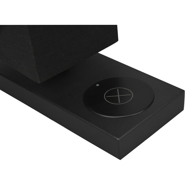 Rechthoekige mat zwarte LED tafellamp van aluminium met E14 fitting en maximaal 40W vermogen