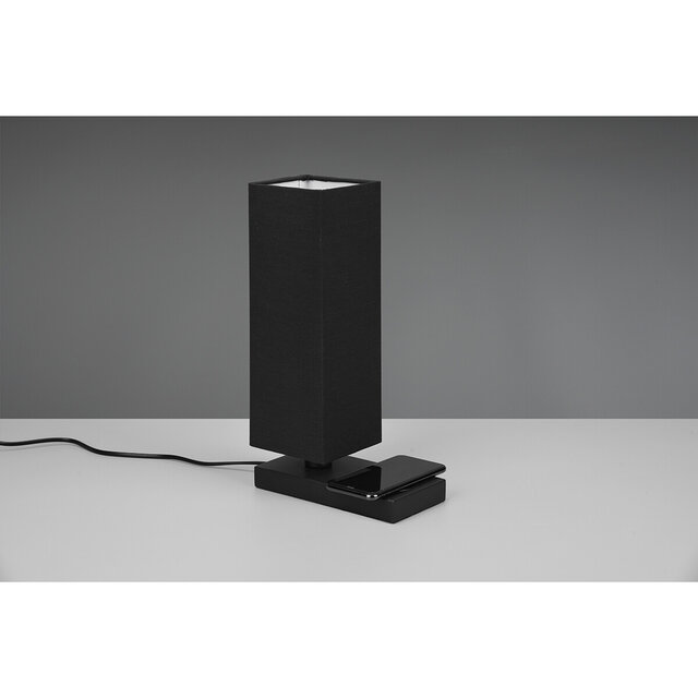 HLW LED LED Table Lamp - Table Lighting - Trion Helsa - E14 Fitting - Rectangular - Matte Black - Aluminum