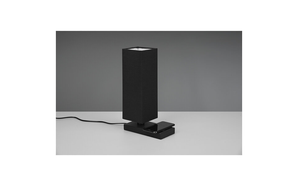 HLW LED LED Table Lamp - Table Lighting - Trion Helsa - E14 Fitting - Rectangular - Matte Black - Aluminum