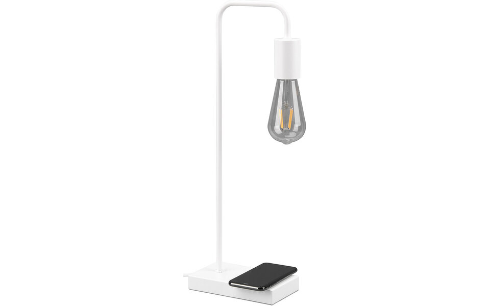 HLW LED LED Table Lamp - Table Lighting - Trion Milaya - E27 Fitting - Rectangular - Matte White - Aluminum
