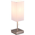 LED Table Lamp - Table Lighting - Trion Oscar - E27 Fitting - Rectangular - Matte Nickel - Aluminum