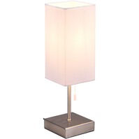 LED Table Lamp - Table Lighting - Trion Oscar - E27 Fitting - Rectangular - Matte Nickel - Aluminum
