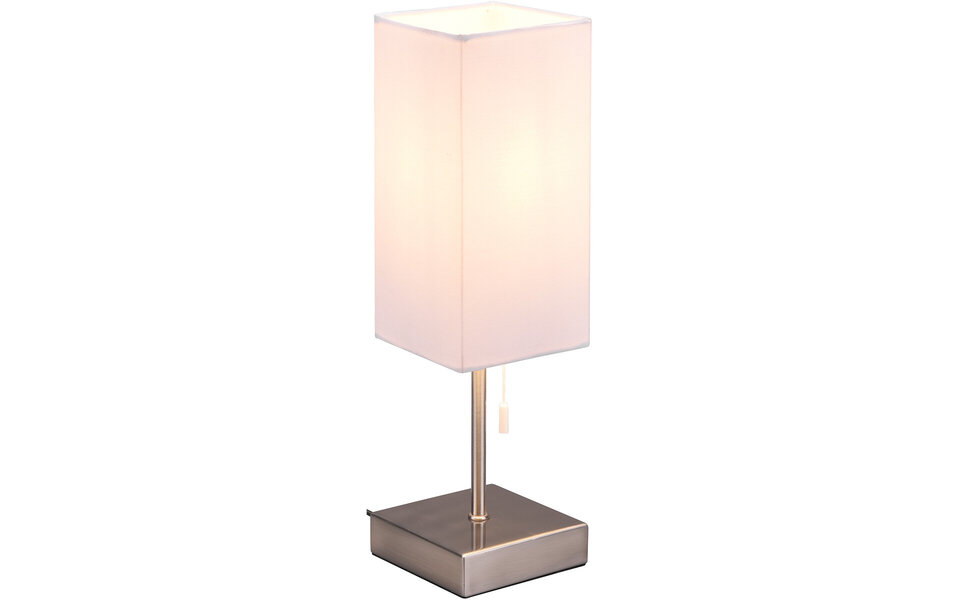 HLW LED LED Table Lamp - Table Lighting - Trion Oscar - E27 Fitting - Rectangular - Matte Nickel - Aluminum
