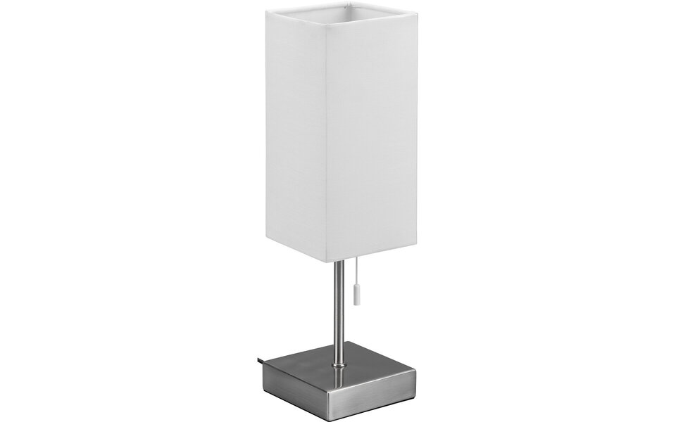 HLW LED LED Table Lamp - Table Lighting - Trion Oscar - E27 Fitting - Rectangular - Matte Nickel - Aluminum