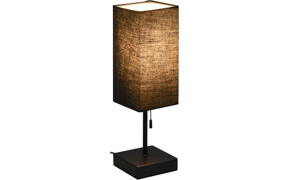 HLW LED LED Tafellamp - Tafelverlichting - Trion Oscar - E27 Fitting - Rechthoek - Mat Zwart - Aluminium