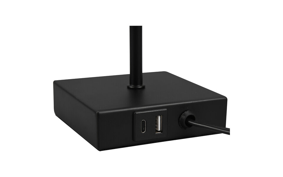 HLW LED LED Table Lamp - Table Lighting - Trion Oscar - E27 Fitting - Rectangle - Matte Black - Aluminum HLW LED LED Table Lamp - Table Lighting - Trion Oscar - E27 Fitting - Rectangle - Matte Black - Aluminum