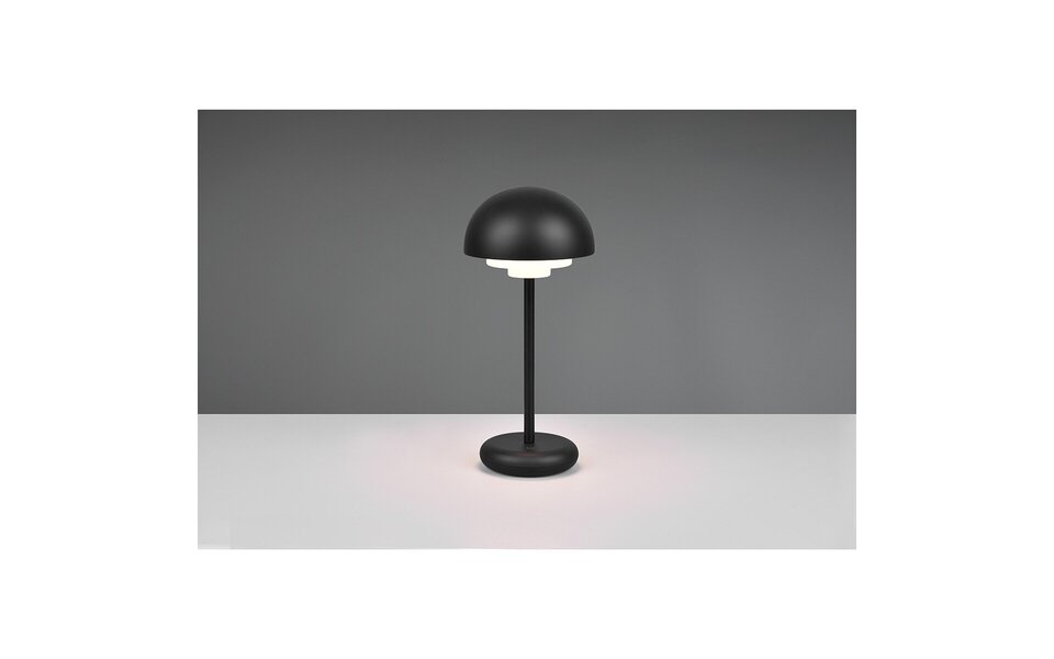 HLW LED Dimbare LED Tafellamp met Oplaadbare Batterijen - Warm Wit 3000K, Mat Zwart, Spatwaterdicht IP44