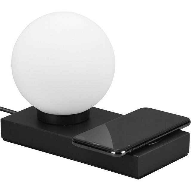 Rechthoekige mat zwarte LED tafellamp van aluminium met E14 fitting en maximaal 40W vermogen