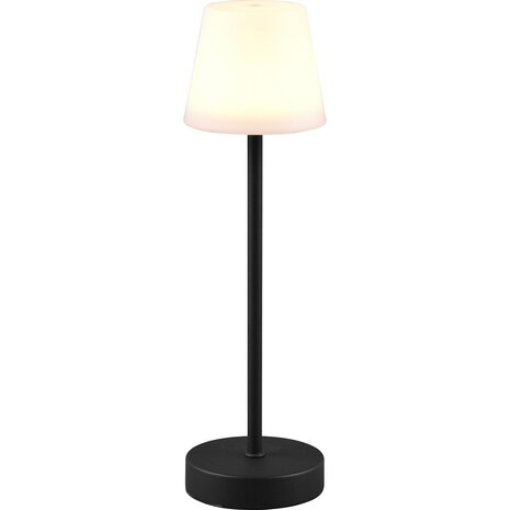 Dimbare LED Tafellamp Trion Marty - Ronde , Oplaadbaar, Zwart & Waterdicht IP44 Dimbare LED Tafellamp Trion Marty - Ronde , Oplaadbaar, Zwart & Waterdicht IP44