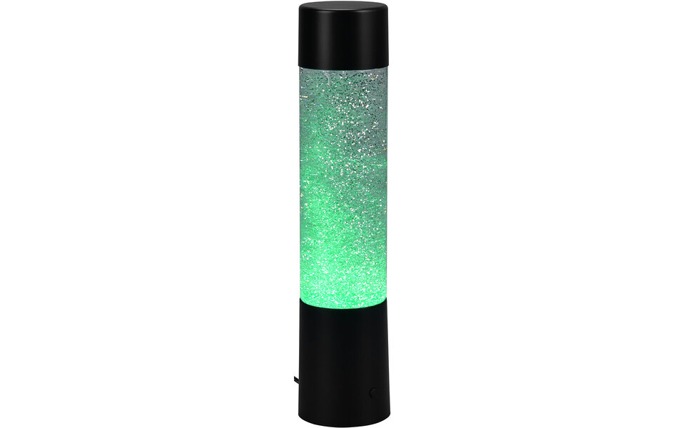 HLW LED LED Tafellamp - Trion Wuka Glitter - 0.9W - Warm Wit 3000K - Rond - Mat Zwart - Kunststof