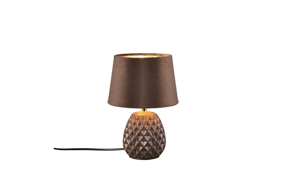 HLW LED LED Table Lamp - Trion Aroniz - E14 Fitting - Round - Brown - Ceramic