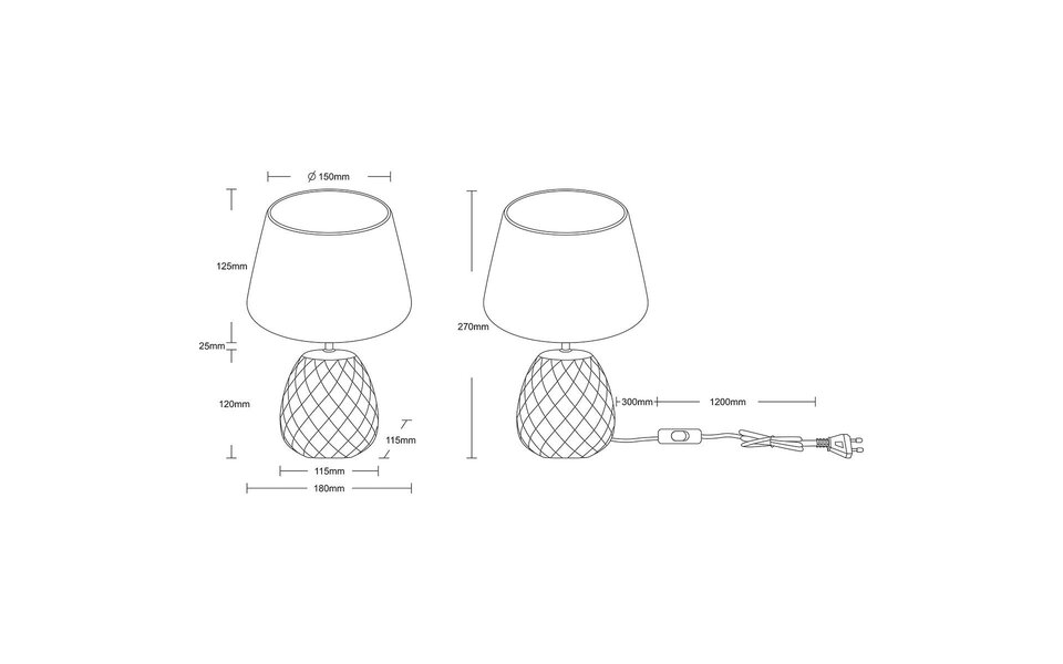HLW LED LED Table Lamp - Trion Aroniz - E14 Fitting - Round - Brown - Ceramic