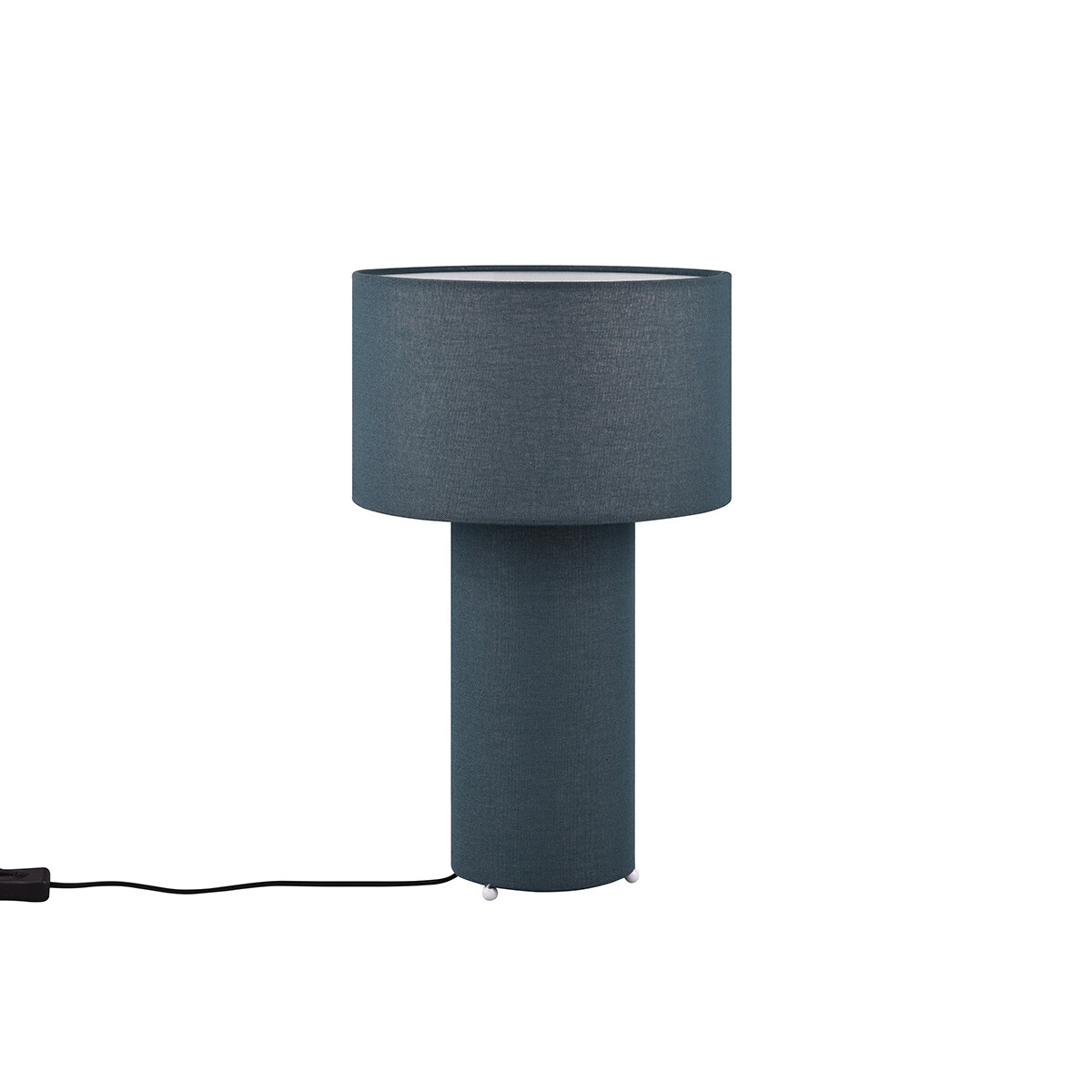 LED Table Lamp - Trion Balin - E27 Fitting - Round - Blue - Textile