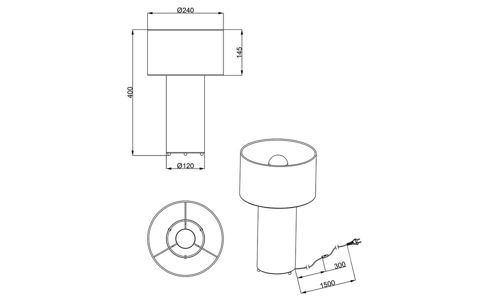 HLW LED LED Tafellamp - Trion Balin - E27 Fitting - Rond - Blauw - Textiel HLW LED LED Tafellamp - Trion Balin - E27 Fitting - Rond - Blauw - Textiel