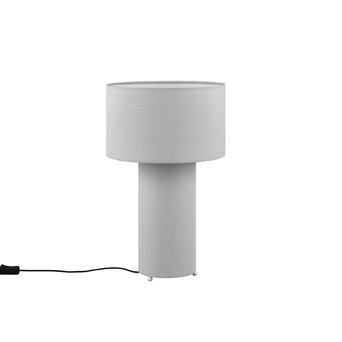 LED Tafellamp Trion Balin - Ronde , Grijs Textiel & E27 Fitting