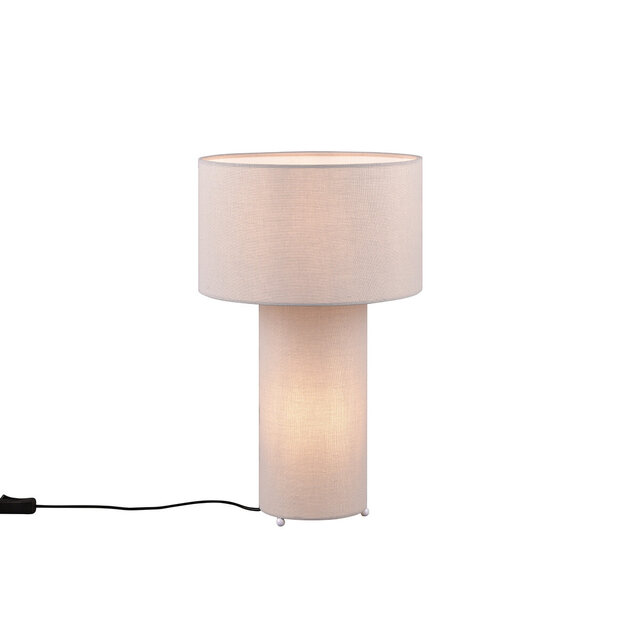 HLW LED LED Tafellamp - Trion Balin - E27 Fitting - Rond - Grijs - Textiel