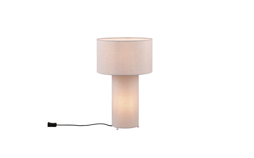 HLW LED LED Tafellamp - Trion Balin - E27 Fitting - Rond - Grijs - Textiel