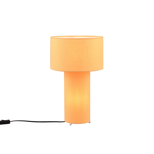HLW LED LED Table Lamp - Trion Balin - E27 Fitting - Round - Yellow - Textile