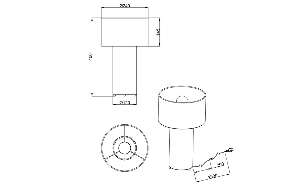 HLW LED LED Tafellamp - Trion Balin - E27 Fitting - Rond - Geel - Textiel HLW LED LED Tafellamp - Trion Balin - E27 Fitting - Rond - Geel - Textiel