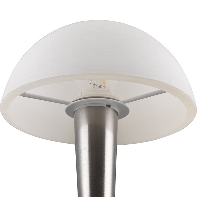LED tafellamp met mat nikkel afwerking, E14 fitting en 4.9W vermogen, 1 lichtpunt