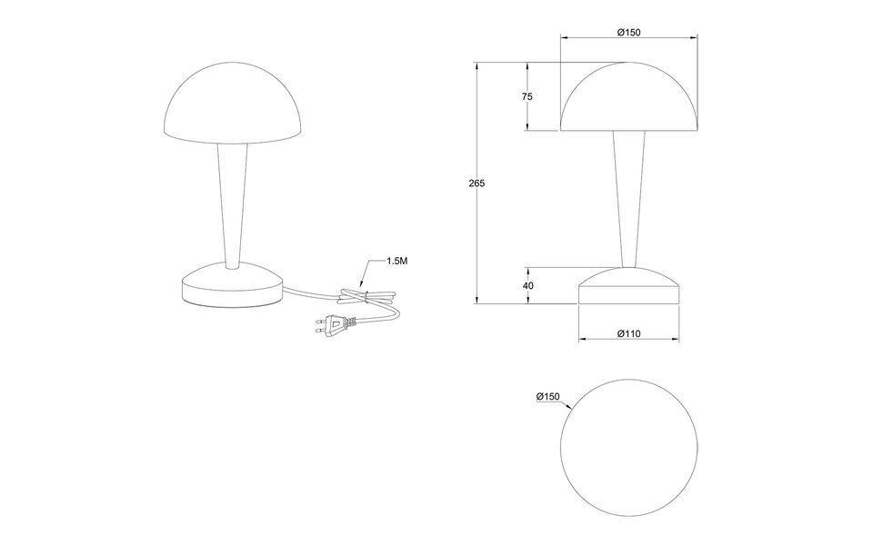 HLW LED LED Table Lamp - Trion Candin - E14 Fitting - Warm White 3000K - Matte Brass