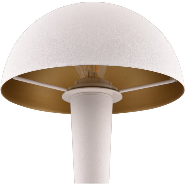 Mat witte LED tafellamp met E14 fitting, 4.9W vermogen en warm wit licht van 3000K