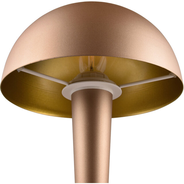 Bruine LED tafellamp met E14 fitting, 4.9W vermogen en warm wit licht van 3000K