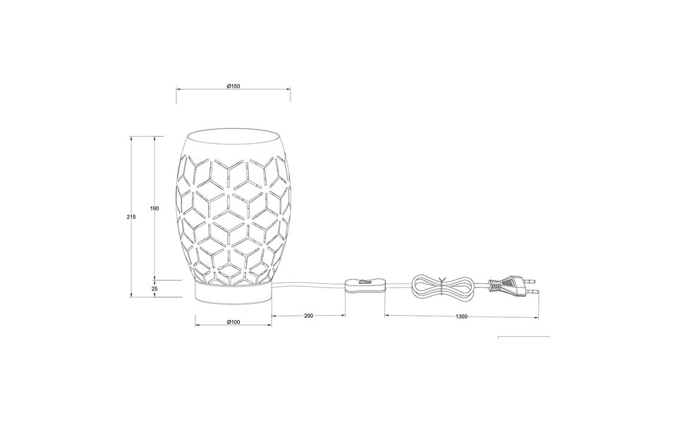 HLW LED LED Table Lamp - Table Lighting - Trion Dabi - E27 Fitting - Round - Matte/White - Metal HLW LED LED Table Lamp - Table Lighting - Trion Dabi - E27 Fitting - Round - Matte/White - Metal