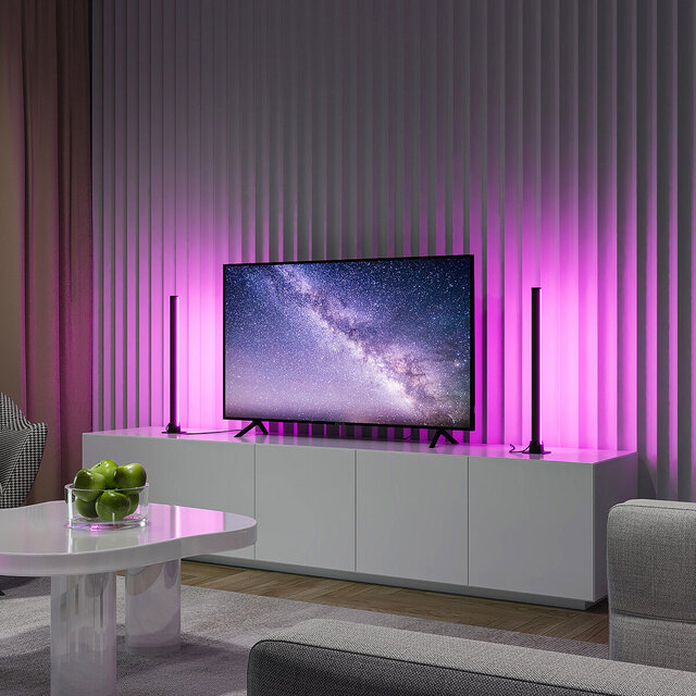 Ronde zwarte metalen LED tafellamp 5W met RGBW verlichting en dimfunctie inclusief afstandsbediening