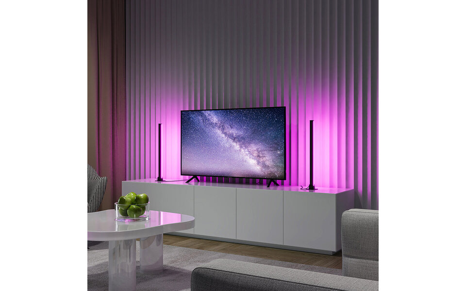 HLW LED LED Tafellamp - Trion Toy - 5W -  RGBW - Dimbaar - Afstandsbediening - Rond - Zwart - Metaal