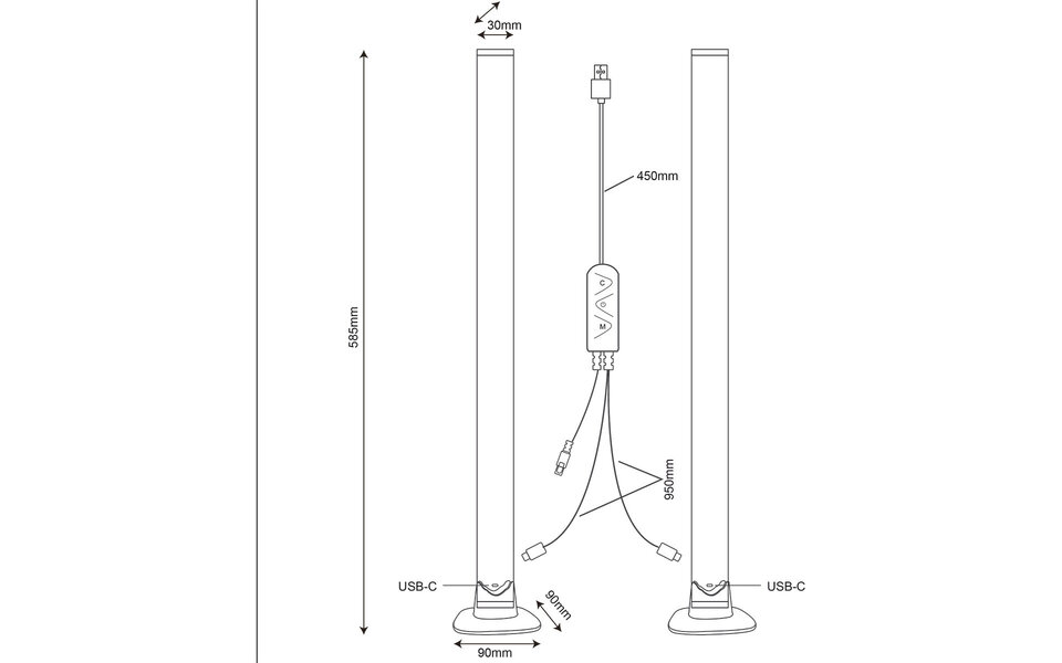 HLW LED LED Tafellamp - Trion Toy - 5W -  RGBW - Dimbaar - Afstandsbediening - Rond - Zwart - Metaal