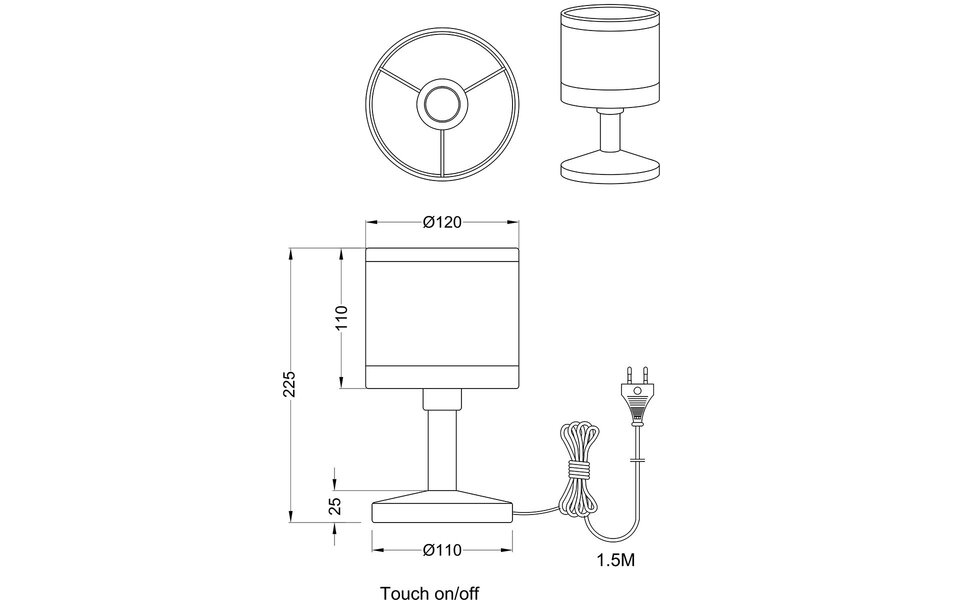 HLW LED LED Table Lamp - Table Lighting - Trion Vamos - E14 Fitting - Round - Chrome - Metal HLW LED LED Table Lamp - Table Lighting - Trion Vamos - E14 Fitting - Round - Chrome - Metal