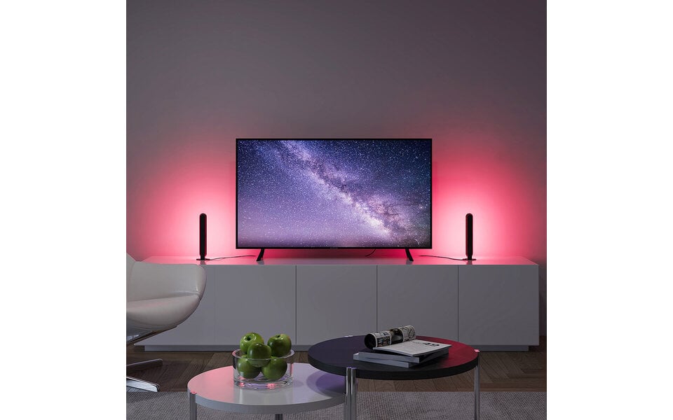 HLW LED LED GAME Tafellamp - Trion Gimma - 2.5W -  RGBW - Dimbaar - Dynamisch Licht - Sound control - Afstandsbediening - Zwart - Kunststof