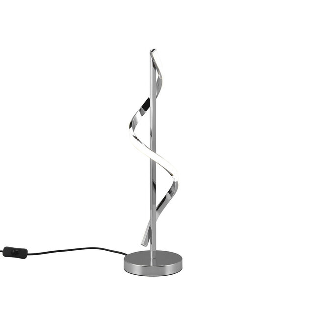 slanke LED tafellamp met glanzende chromen metalen voet en natuurlijk wit licht 4000K 8.5W