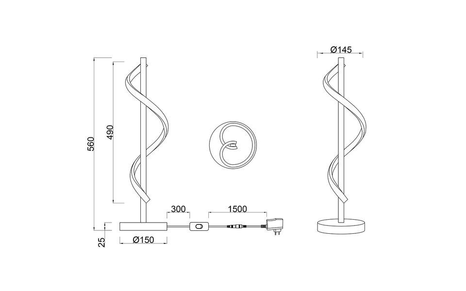 HLW LED LED Table Lamp - Trion Annabel - 8.5W - Natural White 4000K - Gloss Chrome - Metal