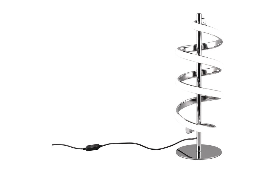 HLW LED LED Tafellamp - Trion Lala - 12W - Aanpasbare Kleur - Dimbaar - Rond - Chroom - Metaal