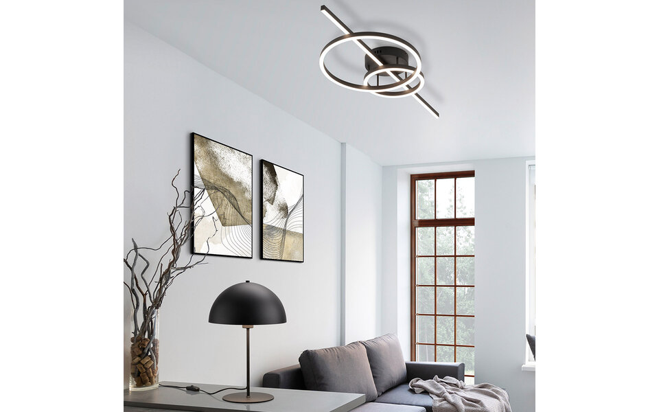 HLW LED LED Table Lamp - Trion Alia - E27 Fitting - Round - Matte Black - Metal