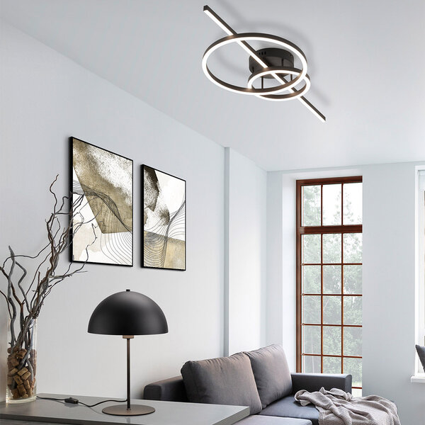 HLW LED LED Tafellamp Trion Alia - Rond Design, Mat Zwart, Metaal, E27 Fitting HLW LED LED Tafellamp Trion Alia - Rond Design, Mat Zwart, Metaal, E27 Fitting