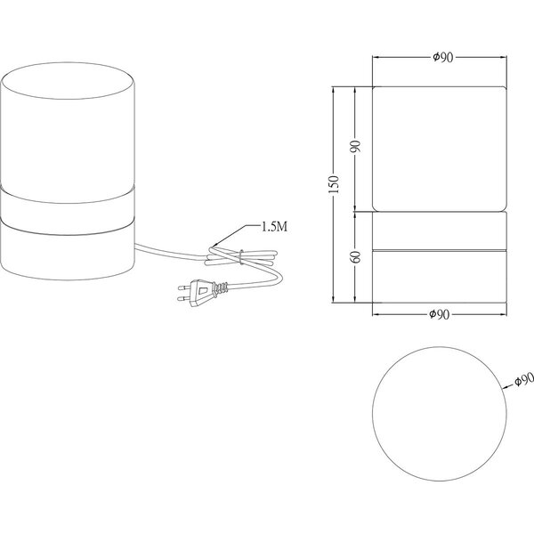 HLW LED LED Tafellamp Mat Zwart met Ronde - Metalen Zwarte HLW LED LED Tafellamp Mat Zwart met Ronde - Metalen Zwarte